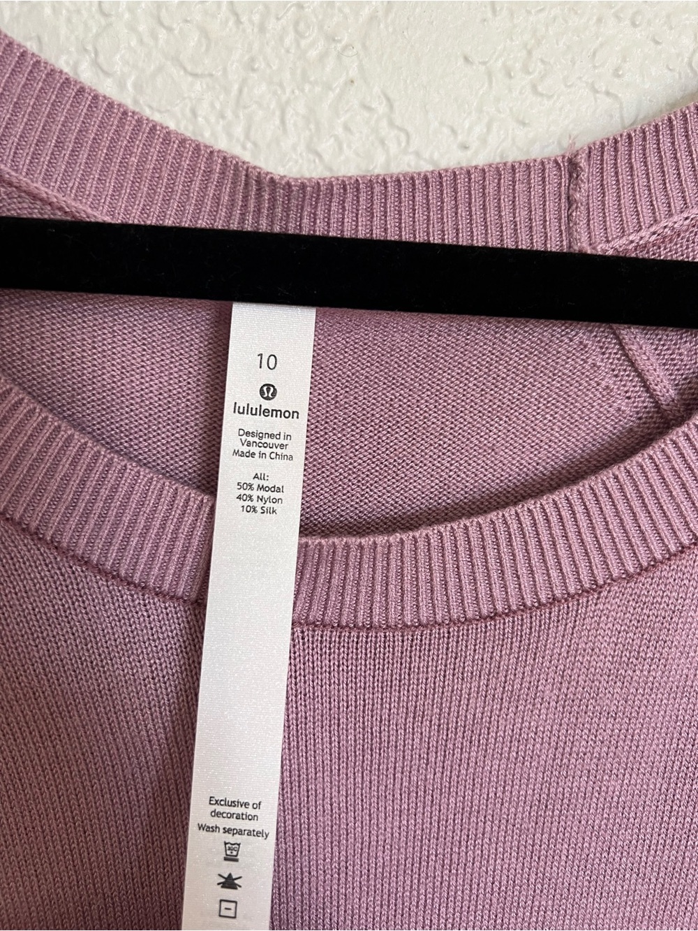 Lululemon Hello Aloe Pullover Sweater Mauve Pink Size 10 Thumbhole Crewneck - Picture 6 of 8
